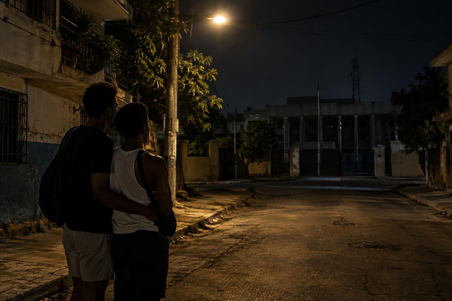 Queer ζευγάρι σε νυχτερινό δρόμο του Πορτ-ο-Πρενς