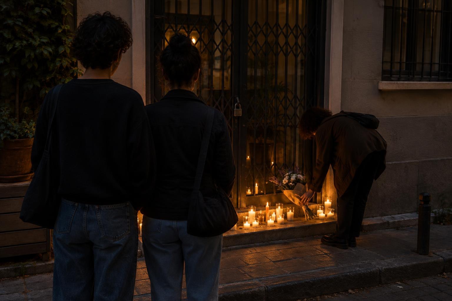 Δύο queer φίλοι έξω από κλειστό κοινοτικό κέντρο στην Κωνσταντινούπολη